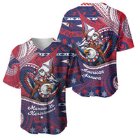 American Samoa Christmas Baseball Jersey Santa Riding Bald Eagle