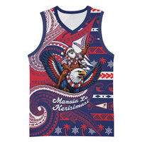 American Samoa Christmas Basketball Jersey Santa Riding Bald Eagle