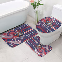 American Samoa Christmas Bathroom Set Santa Riding Bald Eagle DT05 - Polynesian Pride