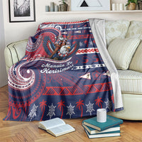 American Samoa Christmas Blanket Santa Riding Bald Eagle