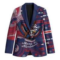 American Samoa Christmas Blazer Santa Riding Bald Eagle