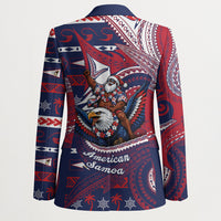 American Samoa Christmas Blazer Santa Riding Bald Eagle