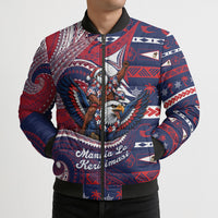 American Samoa Christmas Bomber Puffer Jacket Santa Riding Bald Eagle
