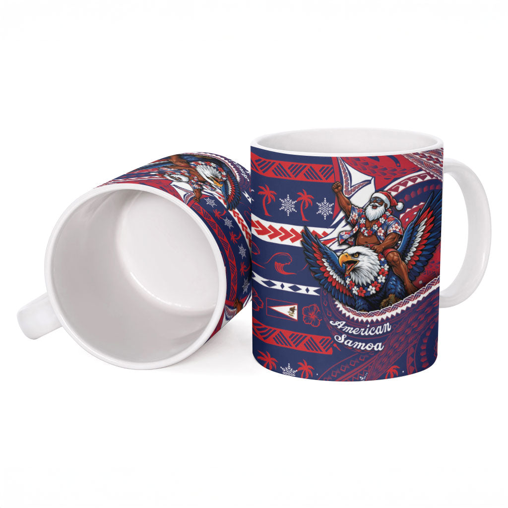 American Samoa Christmas Ceramic Mug Santa Riding Bald Eagle