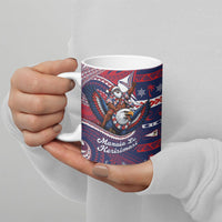 American Samoa Christmas Ceramic Mug Santa Riding Bald Eagle