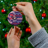 American Samoa Christmas Ceramic Ornament Santa Riding Bald Eagle
