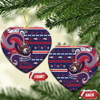 American Samoa Christmas Ceramic Ornament Santa Riding Bald Eagle