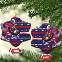 American Samoa Christmas Ceramic Ornament Santa Riding Bald Eagle