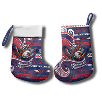 American Samoa Christmas Stocking Santa Riding Bald Eagle