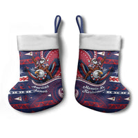 American Samoa Christmas Stocking Santa Riding Bald Eagle