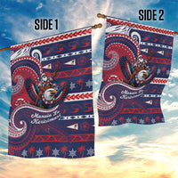 American Samoa Christmas Garden Flag Santa Riding Bald Eagle