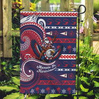 American Samoa Christmas Garden Flag Santa Riding Bald Eagle