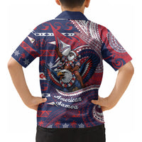 American Samoa Christmas Kid Hawaiian Shirt Santa Riding Bald Eagle