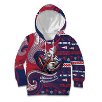American Samoa Christmas Kid Hoodie Santa Riding Bald Eagle DT05 Hoodie Navy - Polynesian Pride