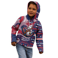 American Samoa Christmas Kid Hoodie Santa Riding Bald Eagle DT05 - Polynesian Pride