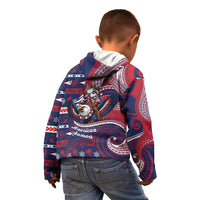 American Samoa Christmas Kid Hoodie Santa Riding Bald Eagle DT05 - Polynesian Pride