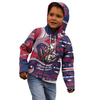 American Samoa Christmas Kid Hoodie Santa Riding Bald Eagle DT05 - Polynesian Pride