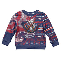 American Samoa Christmas Kid Ugly Christmas Sweater Santa Riding Bald Eagle