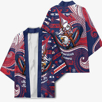 American Samoa Christmas Kimono Santa Riding Bald Eagle
