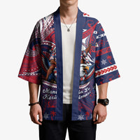 American Samoa Christmas Kimono Santa Riding Bald Eagle