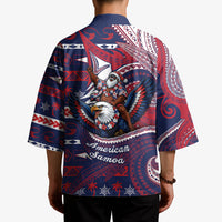 American Samoa Christmas Kimono Santa Riding Bald Eagle