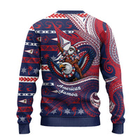 American Samoa Christmas Ugly Christmas Sweater Santa Riding Bald Eagle DT05 - Polynesian Pride