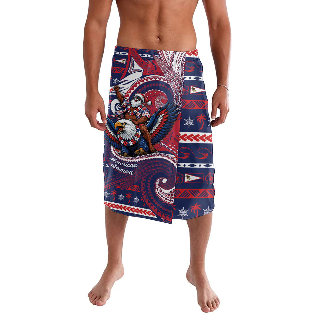 American Samoa Christmas Lavalava Santa Riding Bald Eagle