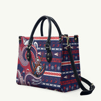 American Samoa Christmas Leather Bag Santa Riding Bald Eagle