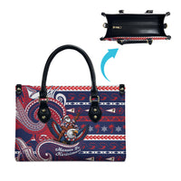 American Samoa Christmas Leather Bag Santa Riding Bald Eagle