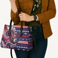 American Samoa Christmas Leather Bag Santa Riding Bald Eagle