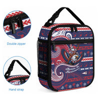 American Samoa Christmas Lunch Bag Santa Riding Bald Eagle