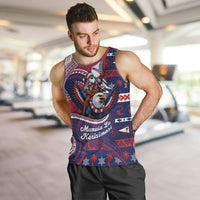 American Samoa Christmas Men Tank Top Santa Riding Bald Eagle