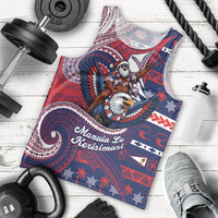 American Samoa Christmas Men Tank Top Santa Riding Bald Eagle