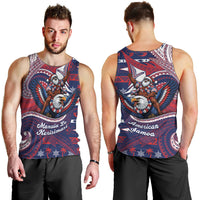 American Samoa Christmas Men Tank Top Santa Riding Bald Eagle