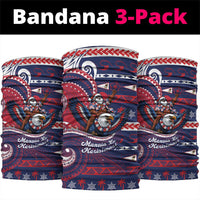 American Samoa Christmas Neck Gaiter Santa Riding Bald Eagle