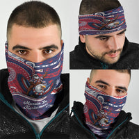 American Samoa Christmas Neck Gaiter Santa Riding Bald Eagle