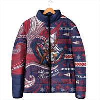 American Samoa Christmas Padded Jacket Santa Riding Bald Eagle