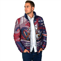 American Samoa Christmas Padded Jacket Santa Riding Bald Eagle