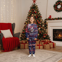 American Samoa Christmas Pajama Set Santa Riding Bald Eagle