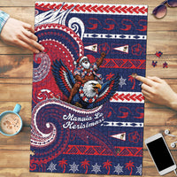 American Samoa Christmas Puzzle Santa Riding Bald Eagle