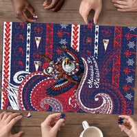 American Samoa Christmas Puzzle Santa Riding Bald Eagle