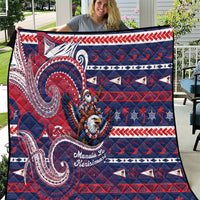 American Samoa Christmas Quilt Santa Riding Bald Eagle