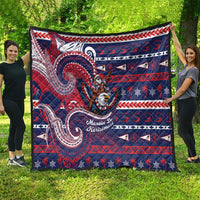 American Samoa Christmas Quilt Santa Riding Bald Eagle