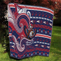 American Samoa Christmas Quilt Santa Riding Bald Eagle