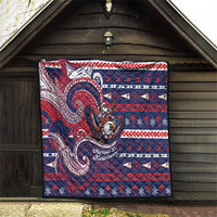 American Samoa Christmas Quilt Santa Riding Bald Eagle