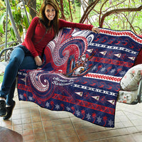 American Samoa Christmas Quilt Santa Riding Bald Eagle