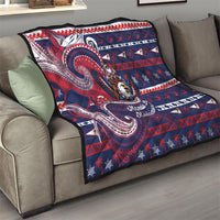 American Samoa Christmas Quilt Santa Riding Bald Eagle