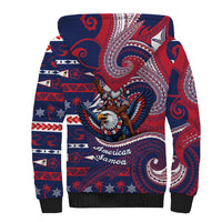 American Samoa Christmas Sherpa Hoodie Santa Riding Bald Eagle