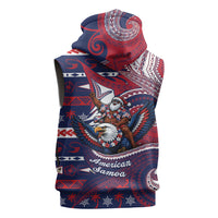 American Samoa Christmas Sleeveless Zip Hoodie Santa Riding Bald Eagle DT05 - Polynesian Pride
