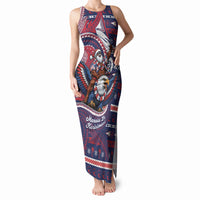 American Samoa Christmas Tank Maxi Dress Santa Riding Bald Eagle